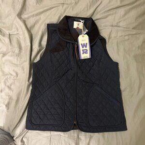 New With Tags! Aigle Maitre Blue Quilted Fleeced Lined Vest, Size 44